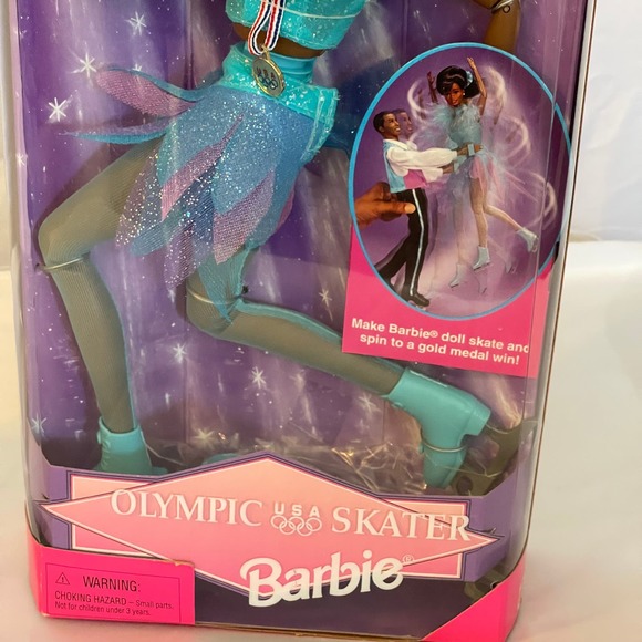 Mattel 1997 Olympic Skater Barbie Doll African American #18503 - Picture 3 of 6